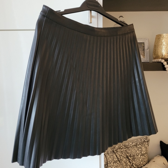 Faux Leather Pleated Skirt - Picture 1 of 2
